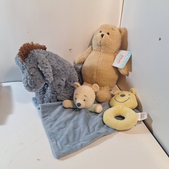 Disney Other - Disney Baby Winnie The Pooh Bear/ Security Blanket Lovey/ Raddle/ Eeyore Plush